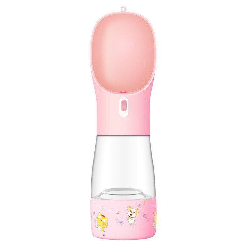 2-in-1 Portable Pet Water & Food Bottle – Outdoor Travel Feeder for Dogs & Cats