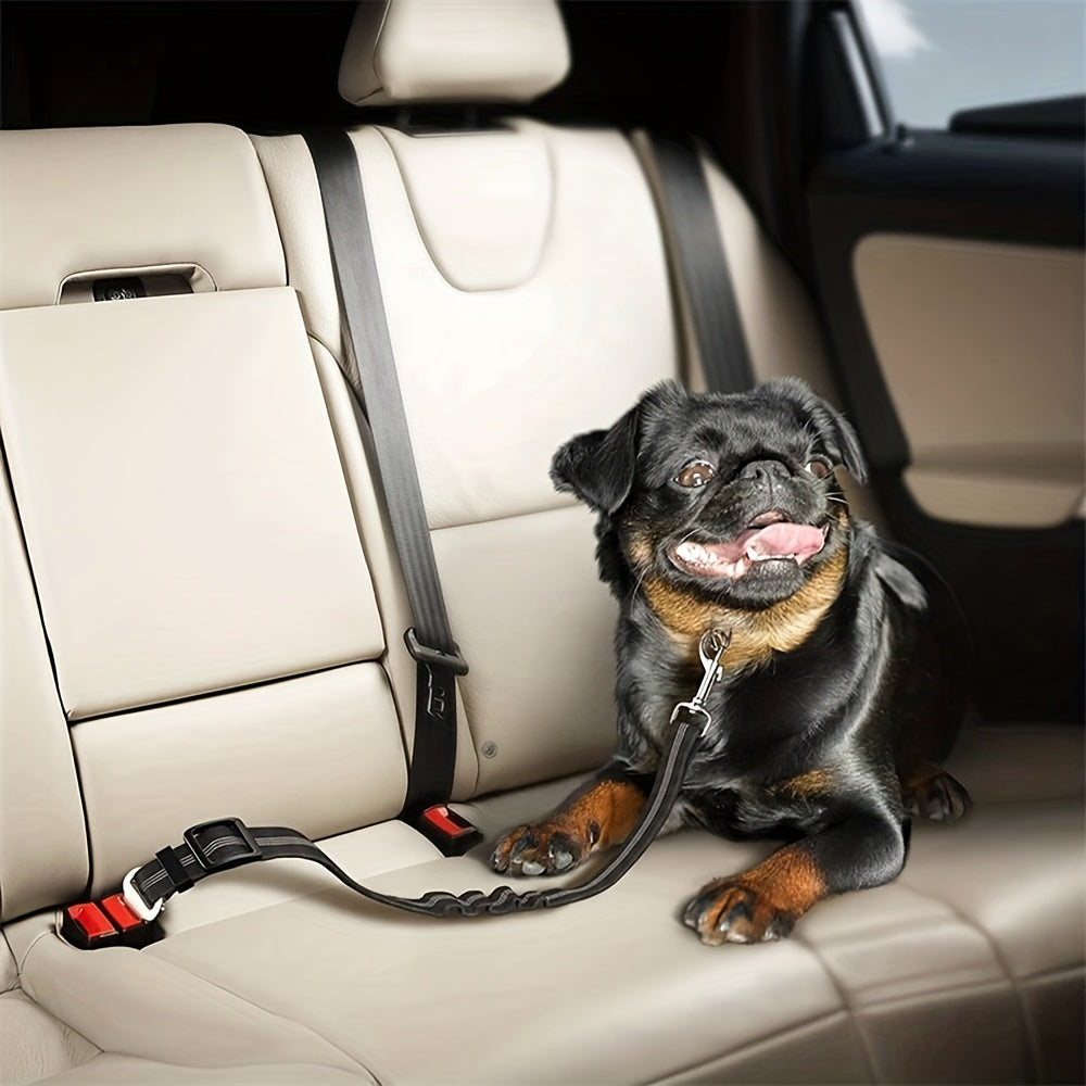 Secure Travel Dog Seat Belt – Adjustable Car Safety Harness with Durable Nylon Leash