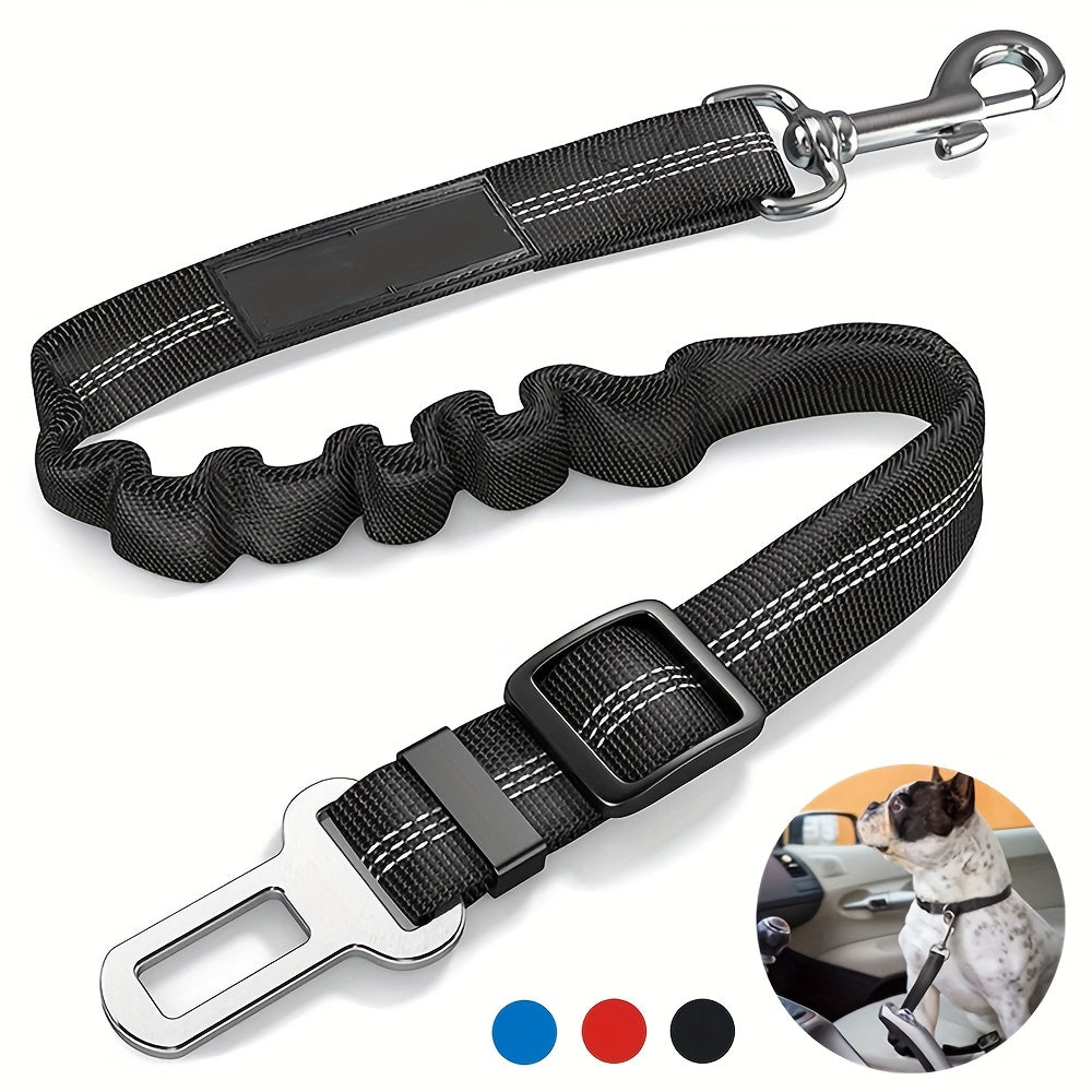 Secure Travel Dog Seat Belt – Adjustable Car Safety Harness with Durable Nylon Leash