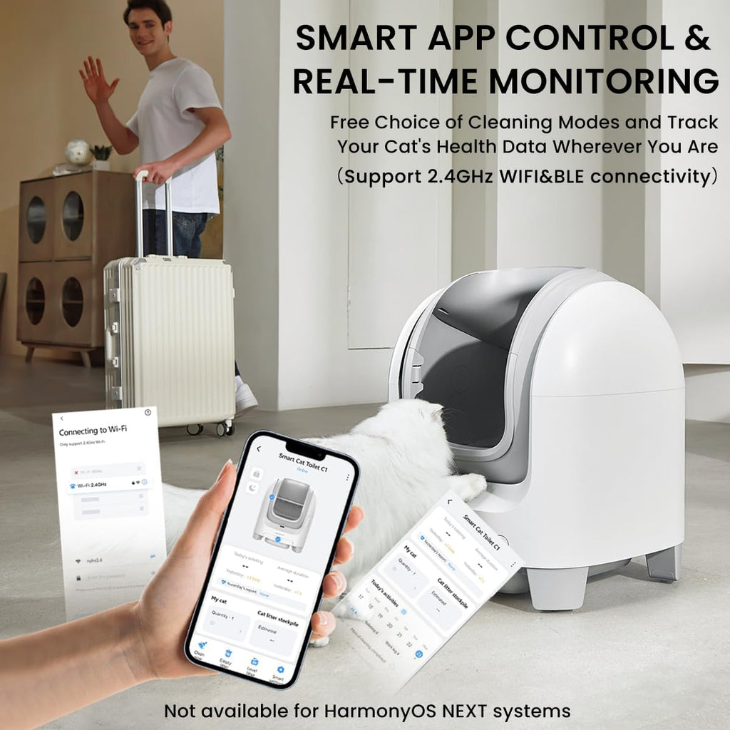 Pet Marvel™ Smart Self-Cleaning Cat Litter Box – Automatic Odor Control & App Monitoring