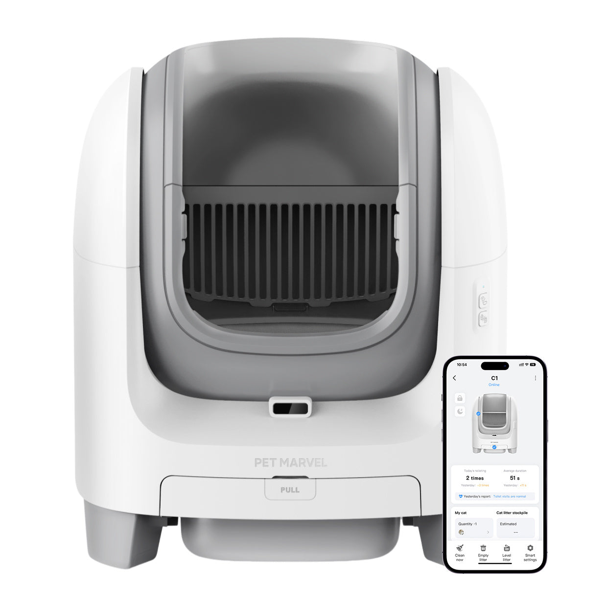 Pet Marvel™ Smart Self-Cleaning Cat Litter Box – Automatic Odor Control & App Monitoring