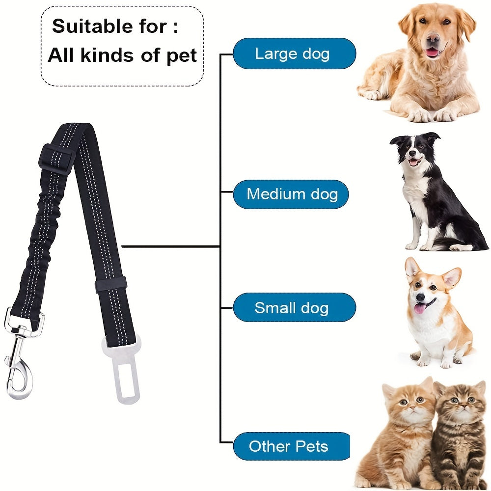 Secure Travel Dog Seat Belt – Adjustable Car Safety Harness with Durable Nylon Leash