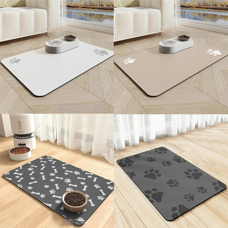 Cartoon Paw-Shaped Pet Feeding Mat – Non-Slip & Waterproof Food Bowl Mat