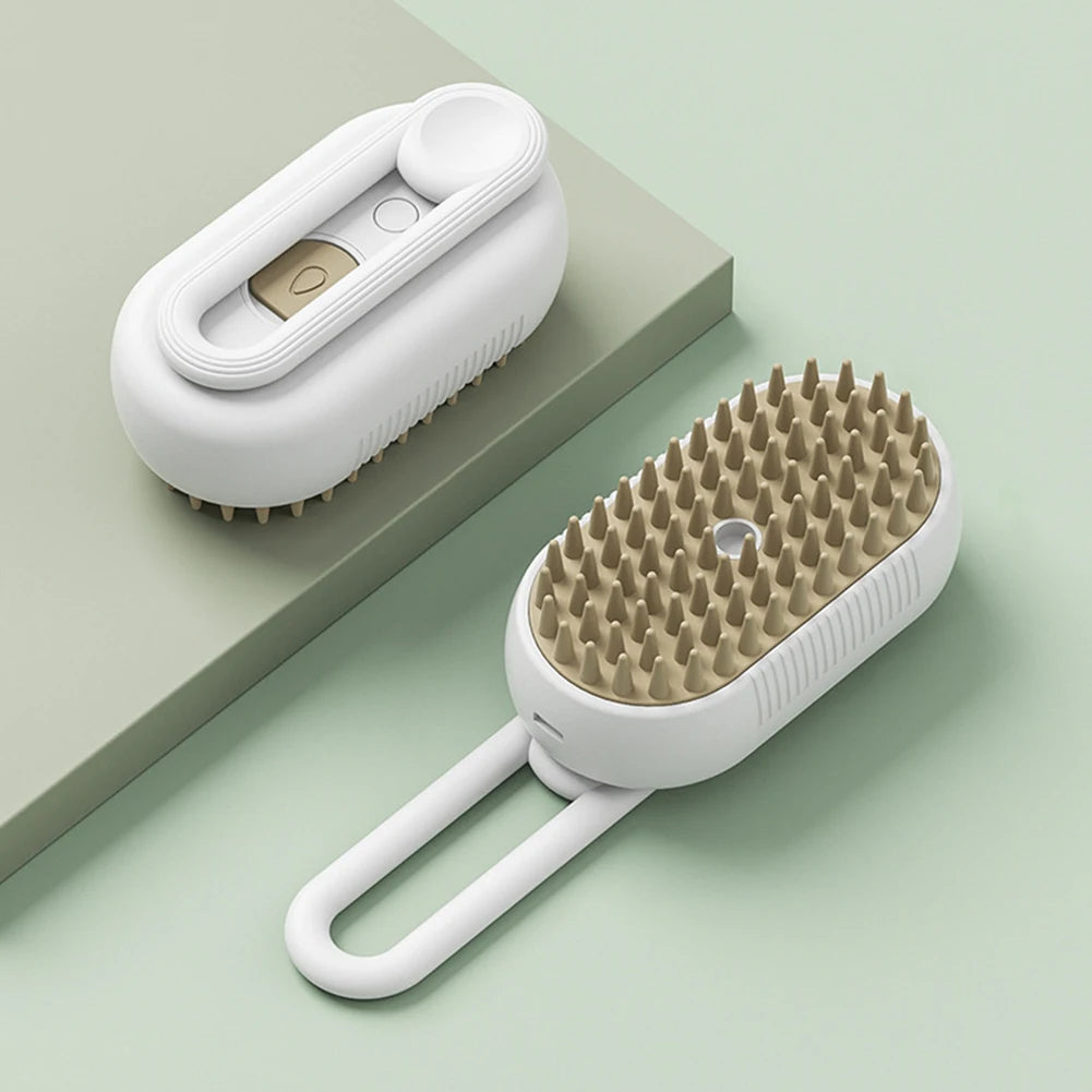 Cat & Dog Steam Brush – 3-in-1 Electric Grooming Comb (USB Rechargeable)