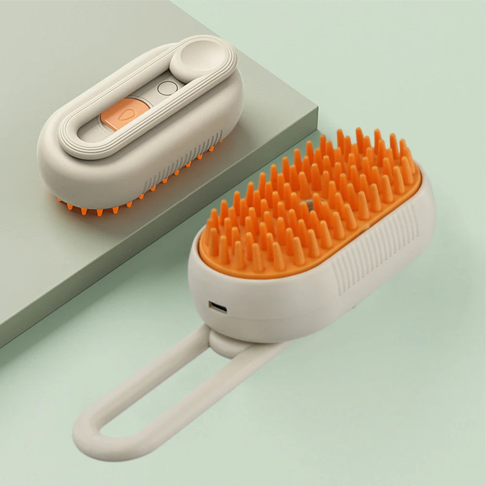 Cat & Dog Steam Brush – 3-in-1 Electric Grooming Comb (USB Rechargeable)