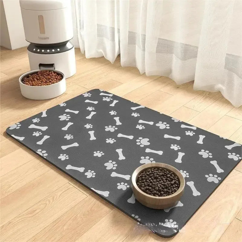 Cartoon Paw-Shaped Pet Feeding Mat – Non-Slip & Waterproof Food Bowl Mat