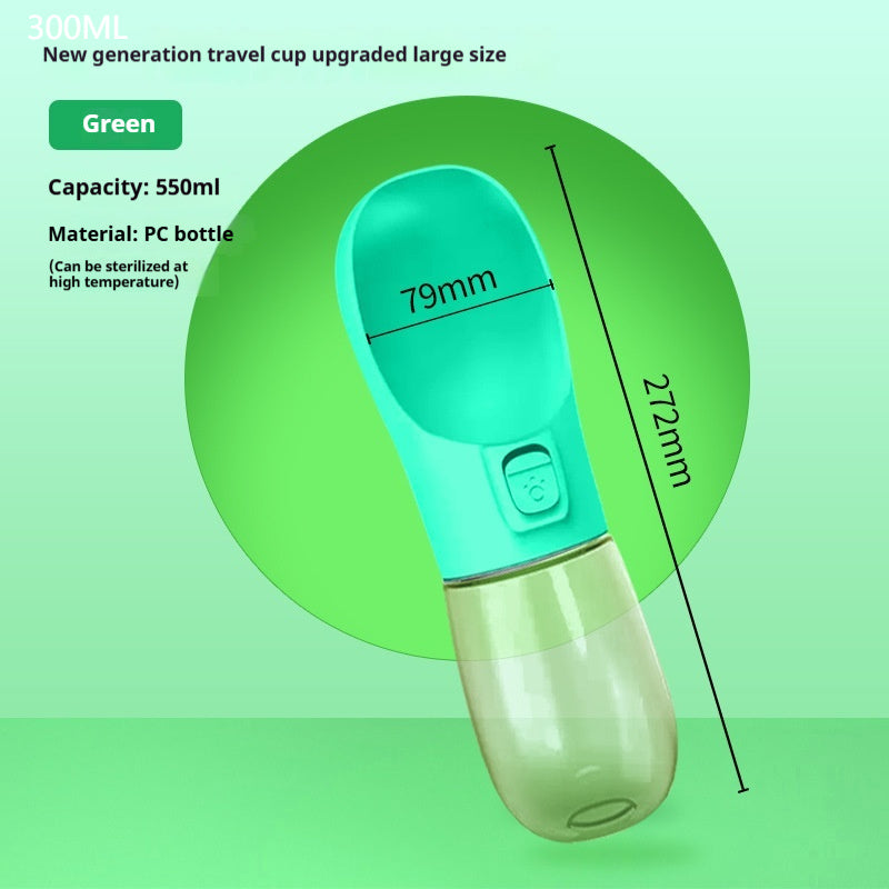 2-in-1 Portable Pet Water & Food Bottle – Outdoor Travel Feeder for Dogs & Cats