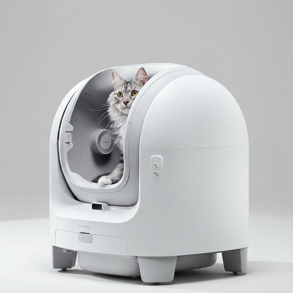 Pet Marvel™ Smart Self-Cleaning Cat Litter Box – Automatic Odor Control & App Monitoring